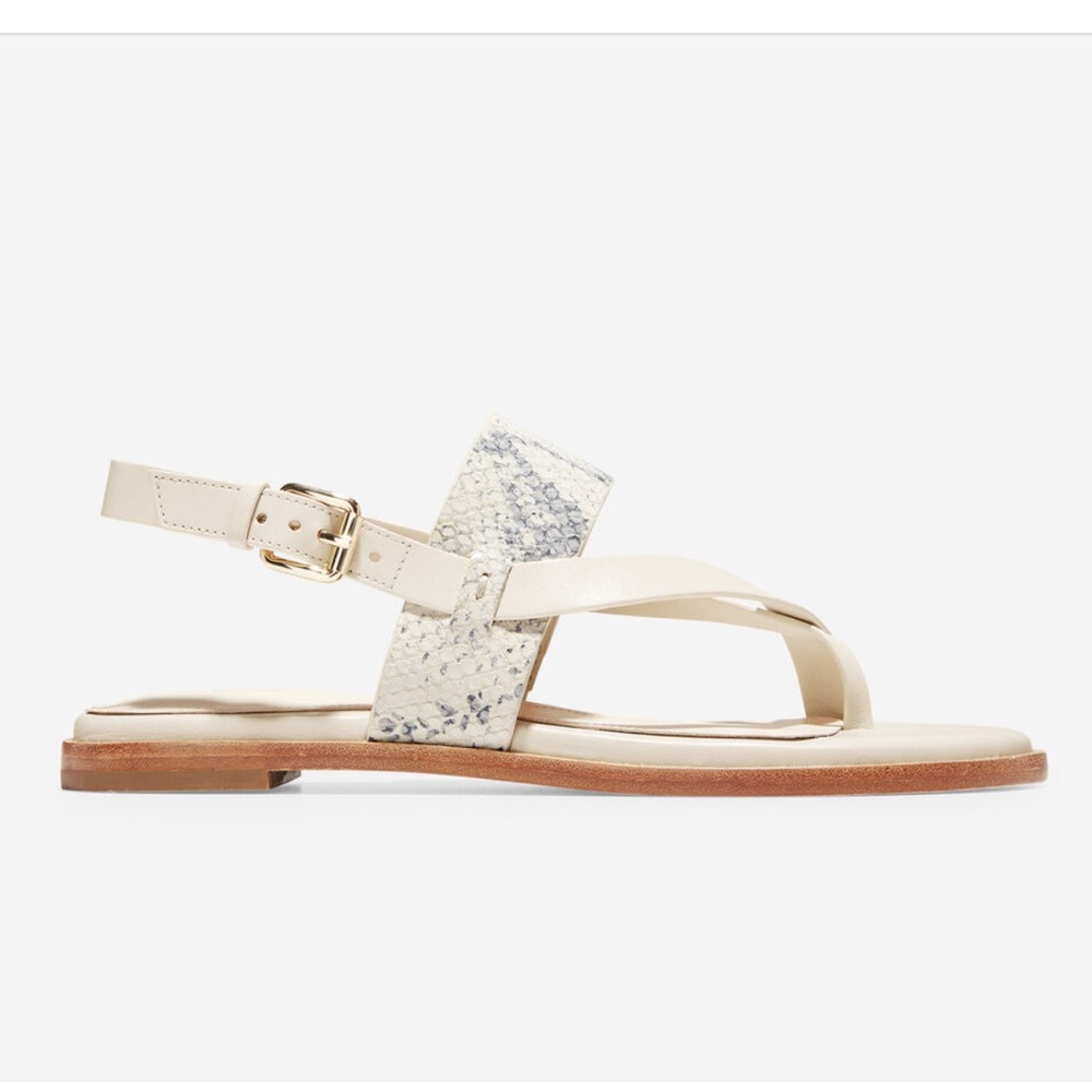 Cole Haan Ivory Anica Snakeskin Sandals 8.5, NWT